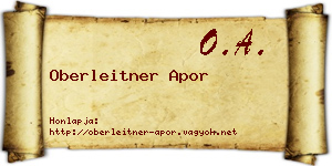 Oberleitner Apor névjegykártya